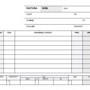Apli Talonario Factura 1/8 Apaisado Duplicado A-67 - Numeracion Secuencial - Papel Autocopiativo - 2 Copias - Tamaño 210x105mm - Blanco