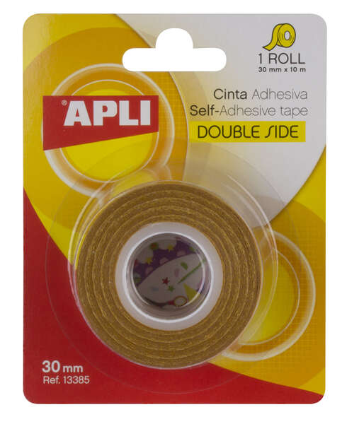 Apli Cinta Adhesiva Doble Cara 30mm x 10m - Facil de Cortar y Aplicar - Adhesion Fuerte y Duradera - Transparente 1 Apli Cinta Adhesiva Doble Cara 30mm x 10m - Facil de Cortar y Aplicar - Adhesion Fuerte y Duradera - Transparente