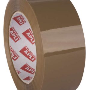 Apli Precinto Basic Pp Acrilico - 48mm x 132m - Resistente al Agua y al Envejecimiento - Facil de Cortar - Marron