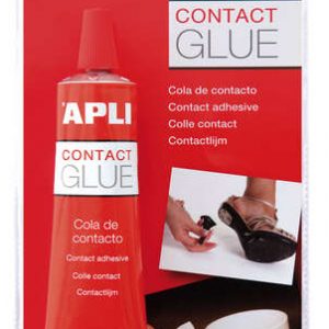 Apli Tubo de Pegamento Contacto 40ml - Secado Rapido - Resistente al Agua y al Calor - Transparente