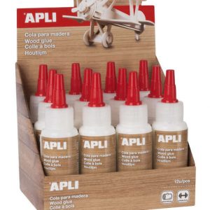 Apli Bote de Cola para Madera 80ml - Aplicador de Precision Incluido - Gran Poder de Adhesion - Transparente al Secar - Sin Disolventes