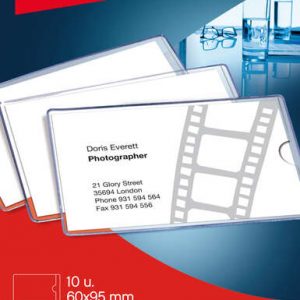 Apli Bolsillos Adhesivos Porta Tarjetas - 95 x 60mm - Ideal para Presentaciones Impresas, Dosieres, Catalogos, Libros, Planos, Archivadores, Carpesanos, Moviles y Dispositivos Electronicos - Pack de 10