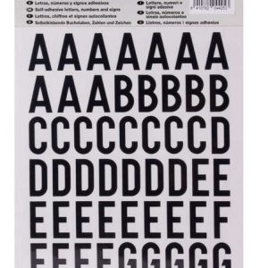 Apli Letras Adhesivas de Palo Mayusculas - Altura 25mm - Color Negro - Pack de 4 Hojas con 209 Letras