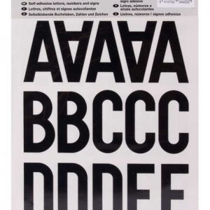 Apli Letras de Palo Mayusculas Adhesivas - Altura 50mm - Pack de 5 Hojas - Color Negro - Facil Identificacion y Señalizacion