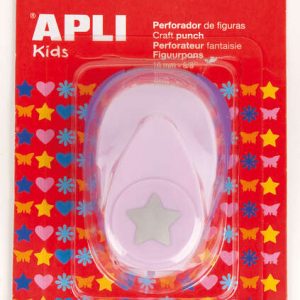 Apli Perforadora de Papel en Forma de Estrella - Figura de 16mm - Alta Calidad para Papel, Carton y Cartulina - Deposito de Restos de Papel - Doble Uso para Decoracion - Ideal para Manualidades y Decoraciones - Color Plateado