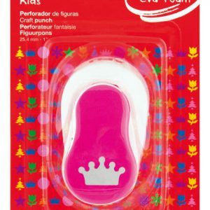 Apli Perforadora de Papel y Goma Eva en Forma de Corona - Figura de 25.4mm - Perforadora de Alta Calidad para Papel, Carton, Cartulina o Goma Eva de Hasta 2mm - Deposito de Restos de Papel o Goma Eva - Color Blanco