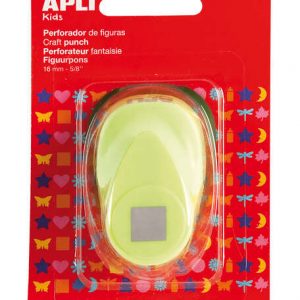 Apli Perforadora Cuadrada de Papel - Figura de 16mm - Alta Calidad para Papel, Carton y Cartulina - Deposito de Papel - Doble Uso para Decoracion - Ideal para Manualidades - Color Plateado