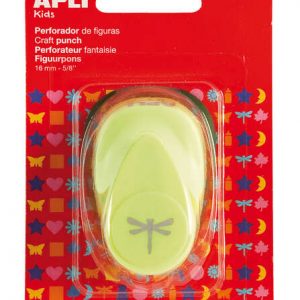Apli Perforadora de Papel en Forma de Libelula - Tamaño de Figura 16mm - Alta Calidad para Papel, Carton y Cartulina - Deposito de Restos de Papel - Doble Uso para Decoracion - Color Verde
