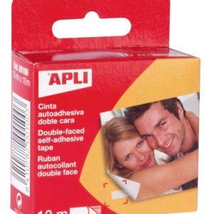 Apli Dispensador Doble Cara 12x10 - Facil Extraccion - Resistente y Duradero - Adhesion Instantanea - para Reparaciones y Trabajos Manuales - Color Transparente