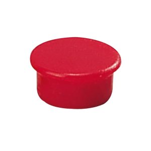 Dahle 95513 Pack de 10 Imanes para Pizarra Blanca - Diametro de 13mm - Color Rojo