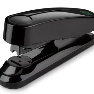 Novus B 4FC re+new Grapadora de Sobremesa - Fabricada con Plastico Reciclado - Hasta 50 Hojas - Grapado Plano Abierto, Cerrado y Clavado - Incluye 200 Grapas - Color Negro