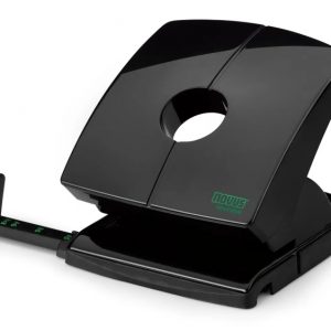 Novus B 230 re+new Perforadora de Papel - Perfora hasta 30 Hojas - Fabricada con Plastico Reciclado - Escala de Tope - Vaciado Facil - Punzones 5.5mm - Color Negro