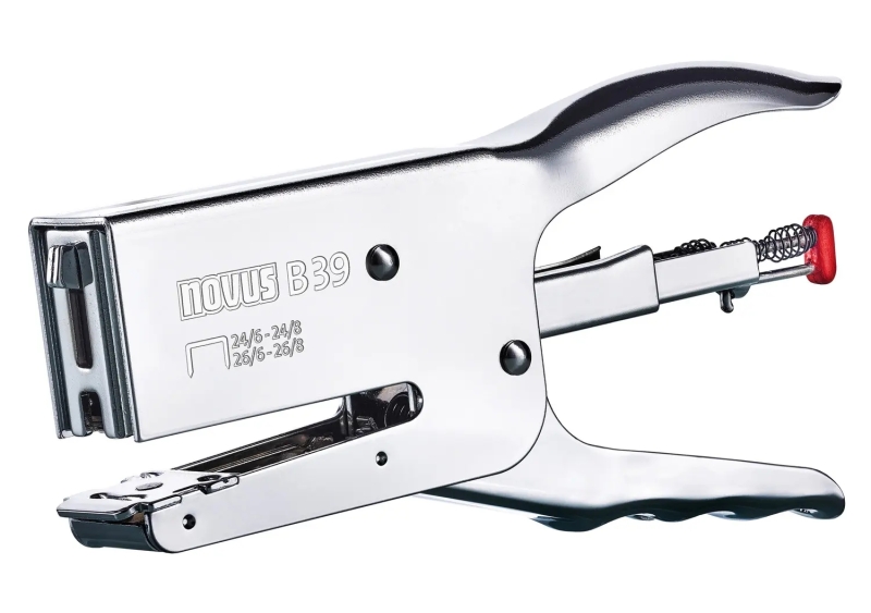 Novus B 39 Grapadora Metalica de Tenaza - Hasta 50 Hojas - Grapado Cerrado y Abierto - Color Cromado 1 Novus B 39 Grapadora Metalica de Tenaza - Hasta 50 Hojas - Grapado Cerrado y Abierto - Color Cromado