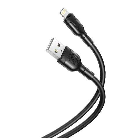 XO Cable de Conector Lightning - Longitud 1 Metro - Carga y Transmision de Datos de Alta Velocidad - 5V, 21A - Cable de Silicona Suave y Duradero - Tacto Confortable - Color Negro