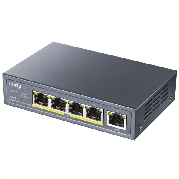 Cudy GS1005P Switch Gigabit PoE+ de 5 Puertos