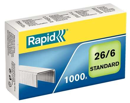 Rapid Confort Caja de 1000 Grapas 26/6 - Hasta 20 Hojas - Alambre Flexible Galvanizado - Patilla de 6mm 1 Rapid Confort Caja de 1000 Grapas 26/6 - Hasta 20 Hojas - Alambre Flexible Galvanizado - Patilla de 6mm