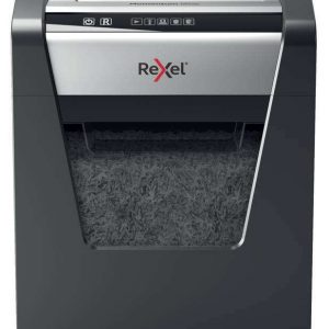 Rexel Momentum M510 Destructora de Papel Manual Microcorte en Particulas P-5 - Destruye hasta 10 Hojas a la Vez - Tecnologia Antiatasco - Papelera de 23L - Color Gris/Plata