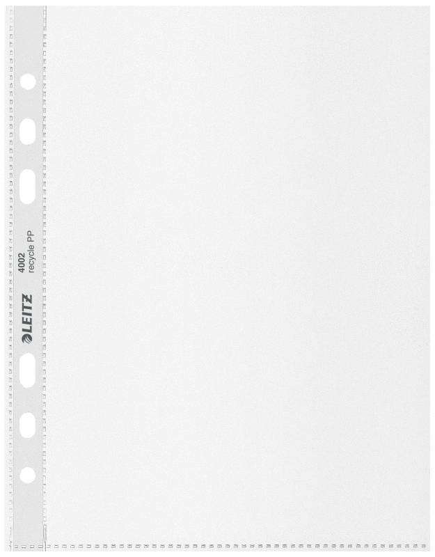 Leitz A5 Recycle Pack de 25 Fundas Mutitaladro A5 - 6 Taladros - Plastico Reciclado - 100% Reciclable - Transparente 1 Leitz A5 Recycle Pack de 25 Fundas Mutitaladro A5 - 6 Taladros - Plastico Reciclado - 100% Reciclable - Transparente