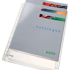 Leitz Pack de 5 Fundas Fuelle Estandar A4 PVC Liso Multitaladro-11 - Capacidad 200 Hojas - Transparente (170 Micras)