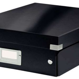 Leitz Click & Store WOW Caja Organizadora Mediana - Se Divide en 2, 3 o 4 Compartimentos - 85% Carton Reciclado - Color Negro