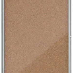 Nobo Vitrina para 9 Hojas A4 con Superficie de Corcho - 1000x752x37mm - Puerta de Cristal de Seguridad - Marco de Aluminio - Color Natural