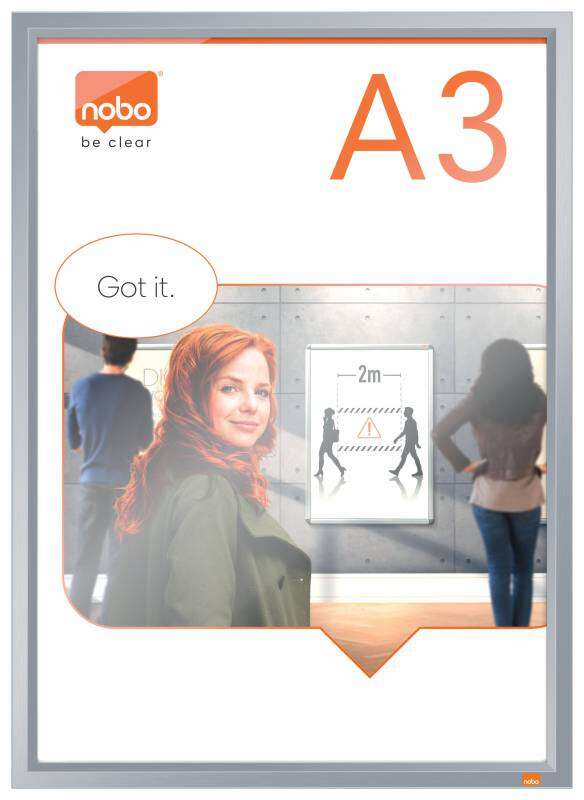 Nobo Porta Posters con Marco de Clip de Aluminio A3 - Elegante Marco Anodizado - Mecanismo de Clip de Ajuste a Presion - Superficie de Exposicion A3 - Blanco 1 Nobo Porta Posters con Marco de Clip de Aluminio A3 - Elegante Marco Anodizado - Mecanismo de Clip de Ajuste a Presion - Superficie de Exposicion A3 - Blanco