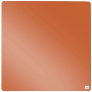 Nobo Tile Mini Pizarra Magnetica 360x360mm - sin Marco - Variedad de Colores - Almohadillas e Imanes - Diseño Creativo y Colorido - Naranja