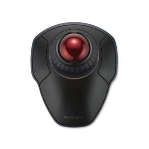 Kensington Orbit Raton Trackball Inalambrico Dual Bluetooth 3.0 y 2,4GHz 1600dpi - Anillo de Desplazamiento - Bola de 40mm - Reposamuñecas Extraible - Uso Ambidiestro - Color Negro/Rojo