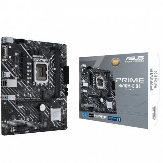 Asus Prime H610M-E D4 CSM Placa Base Intel1700 2x DDR4 - HDMI, M.2, PCIe3.0, 4x Sata III, USB 3.2, MicroATX