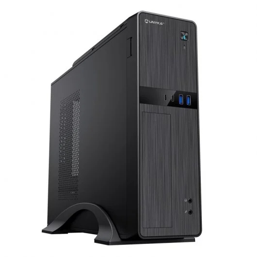 Unykach UK52112 Caja Torre MicroATX + Fuente de Alimentacion SFX 450W - Tamaño Disco Soportado 3.5", 2.5" - USB-A 3.2, USB-C y Audio