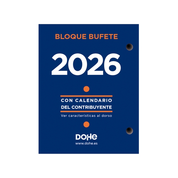 Dohe Bloque Bufete Anual - 2 Perforaciones - Calendario Contribuyente - Planning Mensual - 640 Paginas