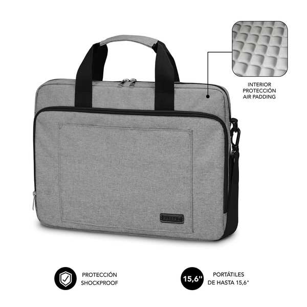 Subblim Maletin para Ordenador Portatil - Diseño Elegante para Portatiles de hasta 15,6" - Sistema de Proteccion Air Padding - Doble Cremallera - Compartimentos Separados - Gran Capacidad de Almacenamiento - Color Gris 1 Subblim Maletin para Ordenador Portatil - Diseño Elegante para Portatiles de hasta 15,6" - Sistema de Proteccion Air Padding - Doble Cremallera - Compartimentos Separados - Gran Capacidad de Almacenamiento - Color Gris