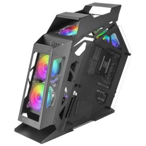 Mars Gaming Controladora Chroma ARGB - Medida en mm: 540x234x500 - Iluminacion Addressable RGB + 39 Modos de Luz - Doble Ventana Cristal Templado - Micro-ATX con Interior XL - Compatibilidad con Placas Base MicroATX/Mini-ITX - Color Negro