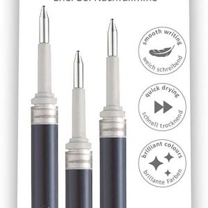 Pentel EnerGel X Pack de 3 Recambios para BL57, BL77, BL107, BL117, BL407, BL2007, BL2507 - Color Negro