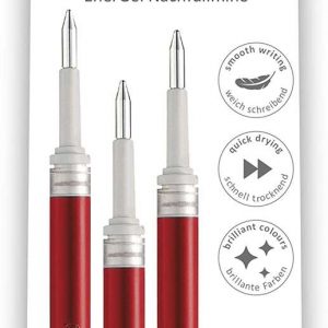 Pentel EnerGel X Pack de 3 Recambios para BL57, BL77, BL107, BL117, BL407, BL2007, BL2507 - Color Rojo