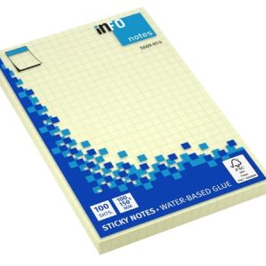 Global Notes inFO Bloc de 100 Notas Adhesivas con Cuadricula 150 x 100mm - Certificacion FSC™ - Color Amarillo