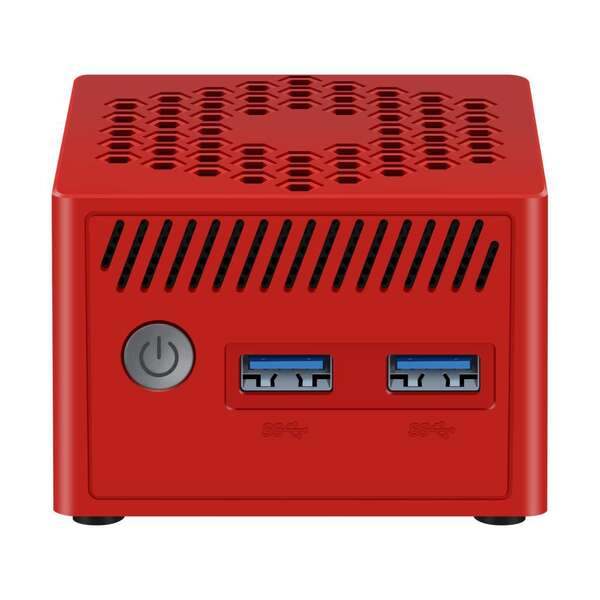 Leotec MiniPc N100 Mini Ordenador Intel Alder Lake N100 a 3.8Ghz - 12GB - 256GB SSD - RJ-45, USB-3.0, HDMI, VGA, DisplayPort - Color Rojo