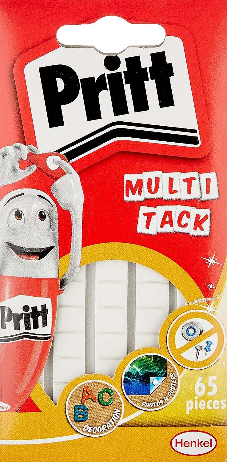 Pritt Multitack Pack de 65 Piezas de Masilla Adhesiva Blanca - Fuertes, Limpias y Removibles - 2679461, 2679458 1 Pritt Multitack Pack de 65 Piezas de Masilla Adhesiva Blanca - Fuertes, Limpias y Removibles - 2679461, 2679458