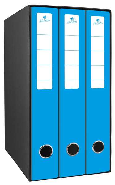 Mariola Box Modulo de 3 Archivadores con Rado 2 Anillas 40mm - Tamaño 35x26x17cm - Carton Forrado - Color Azul 1 Mariola Box Modulo de 3 Archivadores con Rado 2 Anillas 40mm - Tamaño 35x26x17cm - Carton Forrado - Color Azul