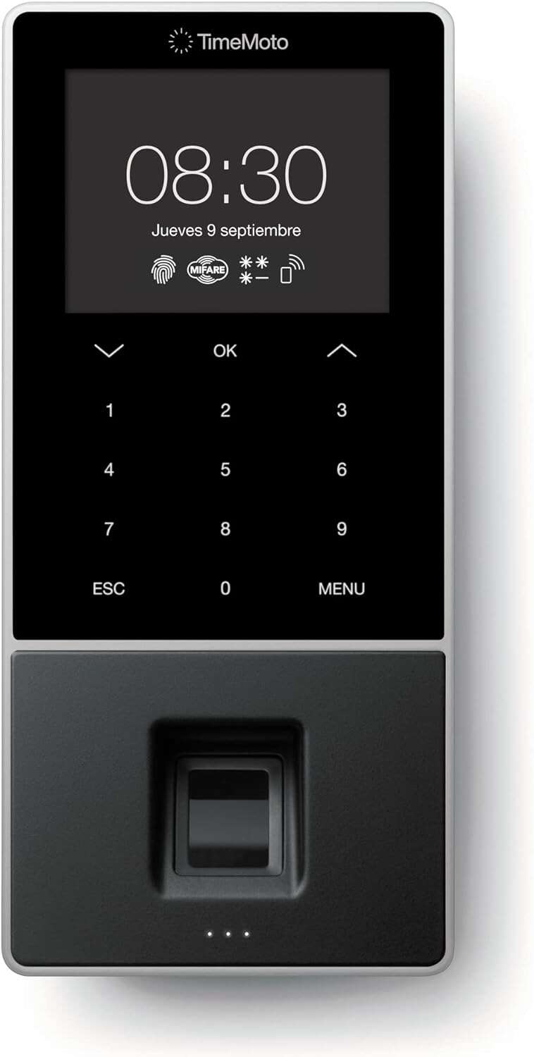 Timemoto TM-828 SC Terminal de Fichar - Lector de Huella de 500 PPP - RFID/Llavero RFID - Pin - Tarjetas Inteligentes - Gestion Completa - Tecnologia Fiable - Configuracion Sencilla 1 Timemoto TM-828 SC Terminal de Fichar - Lector de Huella de 500 PPP - RFID/Llavero RFID - Pin - Tarjetas Inteligentes - Gestion Completa - Tecnologia Fiable - Configuracion Sencilla