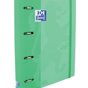 Oxford Touch A4+ Europeanbinder - Tapa Extradura Resistente - Lomo de 45mm - Anillas 4Dx35mm - Recambio 5x5 - Color Menta