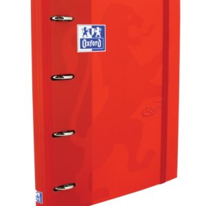 Oxford Touch A4+ Europeanbinder - Tapa Extradura Resistente - Lomo de 45mm - Anillas de 4Dx35mm - Incluye Recambio 5x5 - Color Carmin
