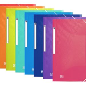 Oxford Urban A3+ Carpeta de Gomas con 3 Solapas A3+ - Plastico Translucido - Lomo de 15mm Ampliable hasta 25mm - Colores Surtidos