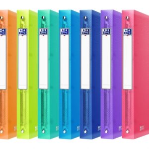 Oxford Urban A4 Carpeta de Anillas - Tapa de Plastico Translucido - Lomo de 40mm - 4 Anillas de 30mm - Colores Surtidos