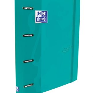 Oxford Touch A4+ Europeanbinder - Tapa Extradura Resistente - Lomo de 45mm - Anillas 4Dx35mm - Incluye Recambio 5x5 - Color Aqua