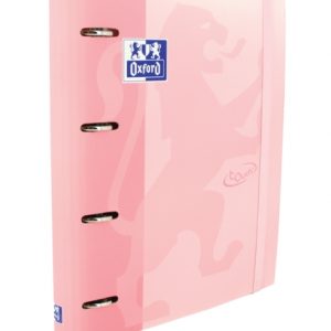 Oxford Europeanbinder Touch A4+ Carpeta de Anillas con Recambio Cuadricula 5x5 - Tapa Extradura - Cierre con Goma Elastica - Color Flamingo Pastel