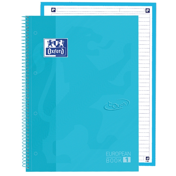 Oxford School Touch Europeanbook 1 Cuaderno A4+ 80 Hojas Microperforadas 1 Linea - Tapa Extradura - Color Azul
