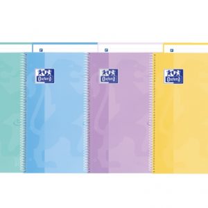 Oxford School Touch Europeanbook 1 Cuaderno A5+ 80 Hojas Microperforadas Rayado Dots - Tapa Extradura - Colores Pastel Surtidos