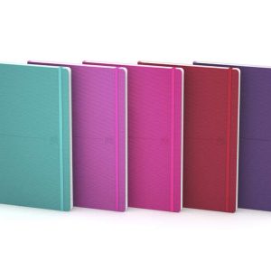 Oxford Signature A5 Cuaderno Cosido - Tapa de Goma Flexible - 80 Hojas Lisas - Colores Surtidos