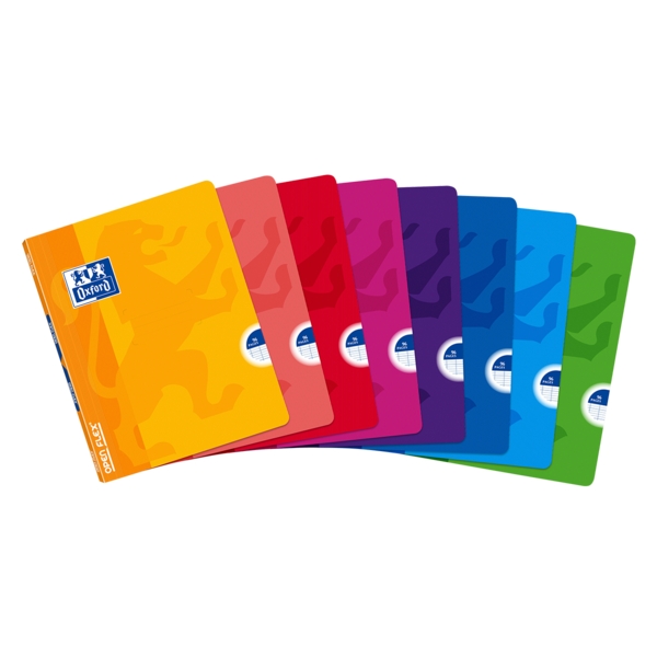 Oxford School Classic Openflex Libreta Grapada A5+ 48 Hojas 1 Linea con Margen - Tapa de Plastico Translucido - Ideal para Estudiantes - Colores Surtidos